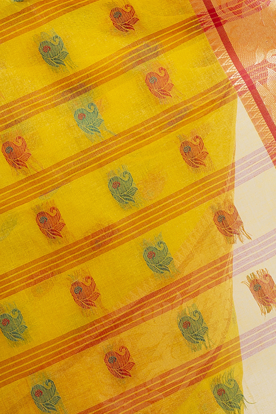 Yellow Pure Cotton HasFul Tant Saree (790)